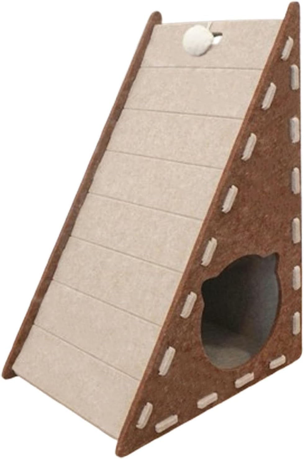 Cat Scratching Board, L/Triangular Shape Felt Scratching Pad, 3-in-1 Vertical Integrated Scrat Board with Cat Bed, Wear-Resistant Non-Shedding, Cats Claw Grinding Pad Rest and Entertainment (A)